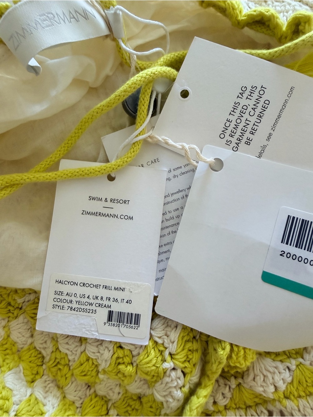 Zimmermann Halcyon crochet frill mini dress - Picture 7 of 7